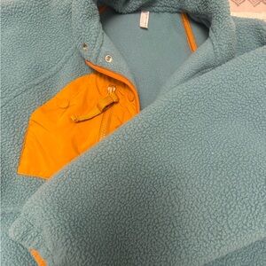 FP Movement by Free People Teal and Orange Teddy Jacket